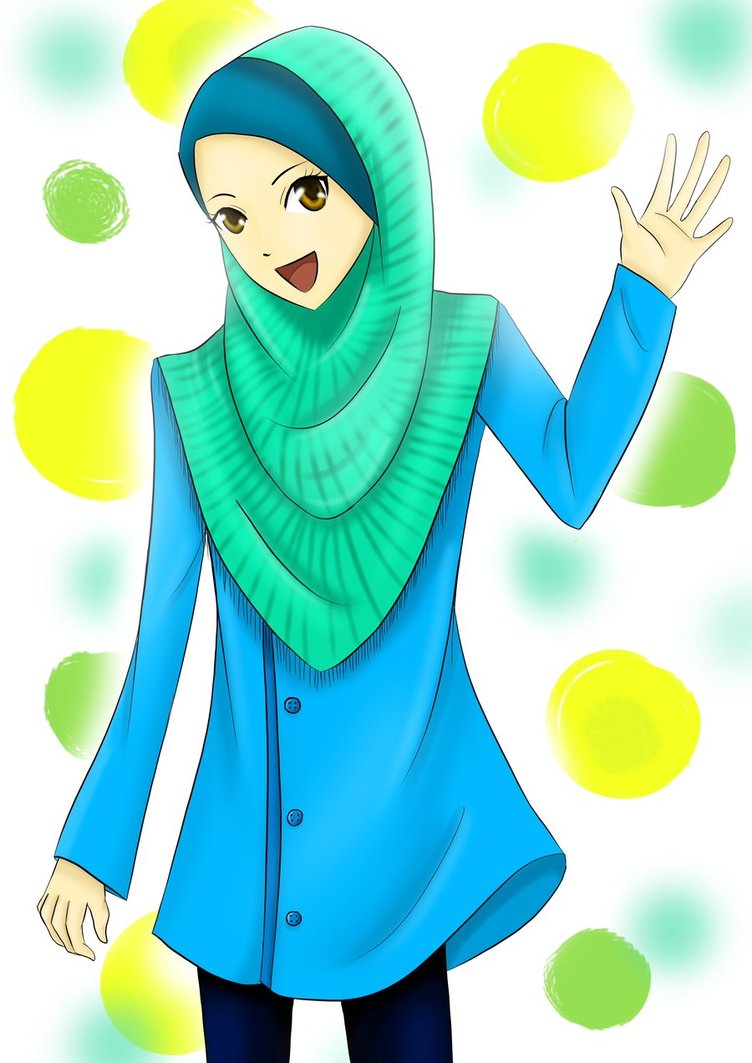 Gambar Kartun Wanita Muslimah Yang Cantik Gambar Kartun