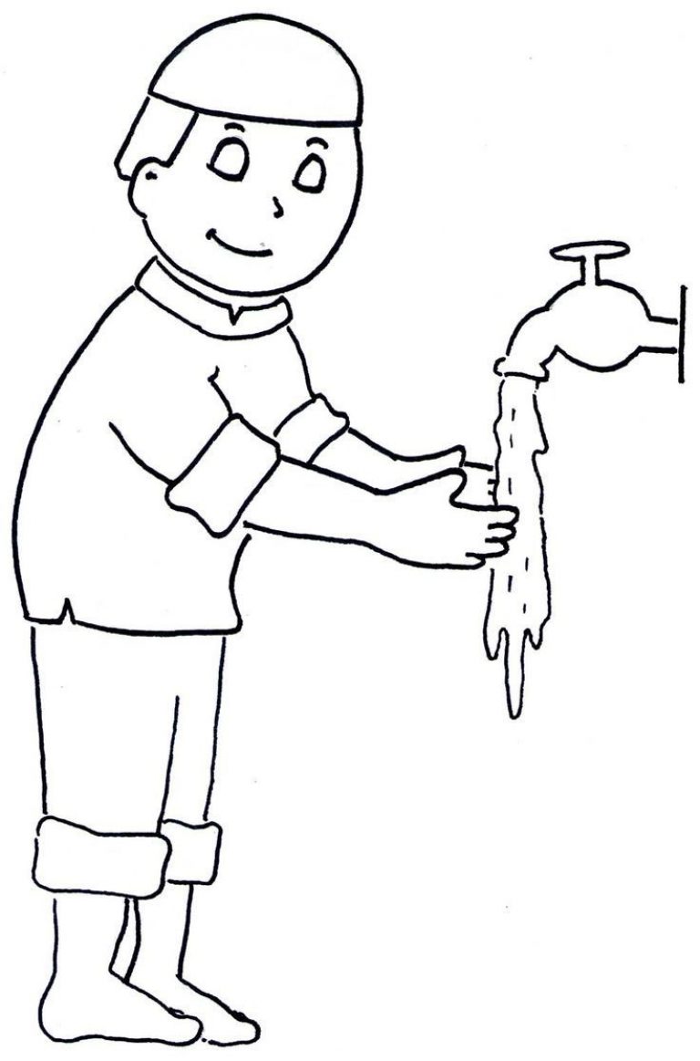 Coloring Pages Ambil Wudhu | Azhan.co