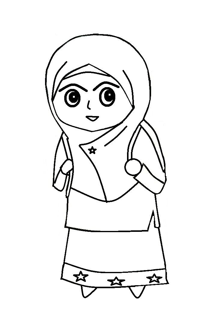 Kumpulan Gambar Kartun Muslimah Hitam Putih Kantor Meme