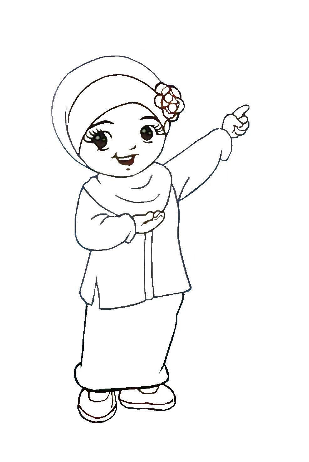 Mewarna Gambar Kartun Ustazah Muslimah Azhanco