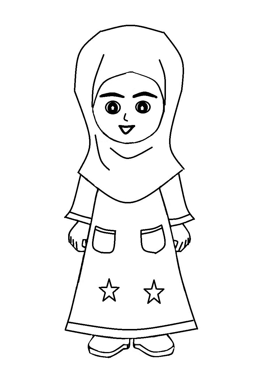 Gambar Mewarnai Hijab Bercadar - Jilbab Saudia