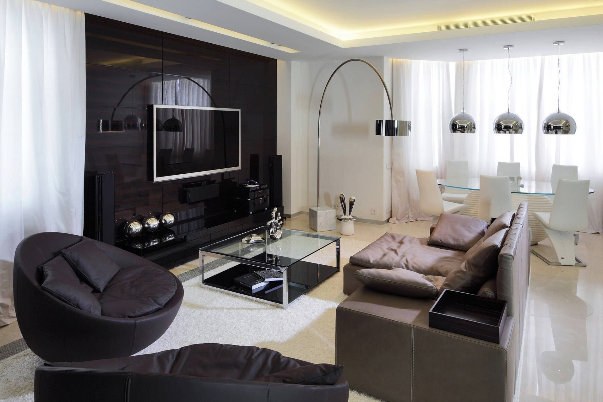 Dekorasi Moden Ruang Tamu Dengan TV | Azhan.co