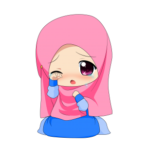 Chibi Muslimah Sedih Menangis (Sad)