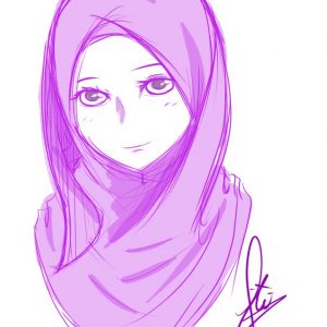 Muslimah Beautiful Sketch By Hayyiwadasan