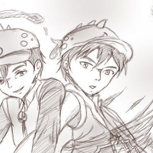 BoBoiBoy Air dan BoBoiBoy Api Sketch by Nutrivifan