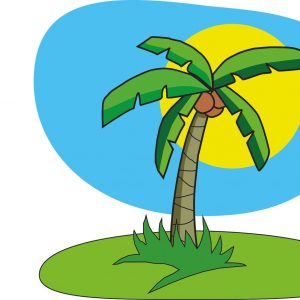 Coconut Tree Beach Cartoon Images