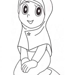 Coloring Pages Anak Muslimah