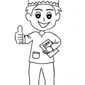 Coloring Pages Muslim Kids Thumbs Up