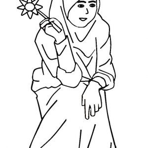 Coloring Sheet Kartun Anak Muslimah