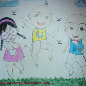 Doodle Upin Ipin dan Mei Mei by Sakura-Daisy