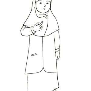 Mewarnai Gambar Kartun Wanita Muslimah