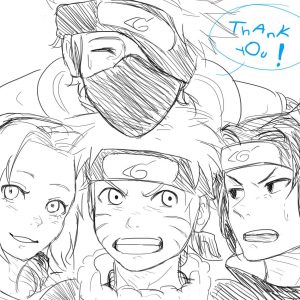 Naruto Doodle (Plus Kakashi, Sasuke, Sakura) by chi-tokiyo