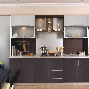 Simple Brown Acrylic Kitchen Cabinets