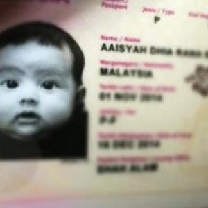 Gambar Passport Comel Aaishah Dhia Rana