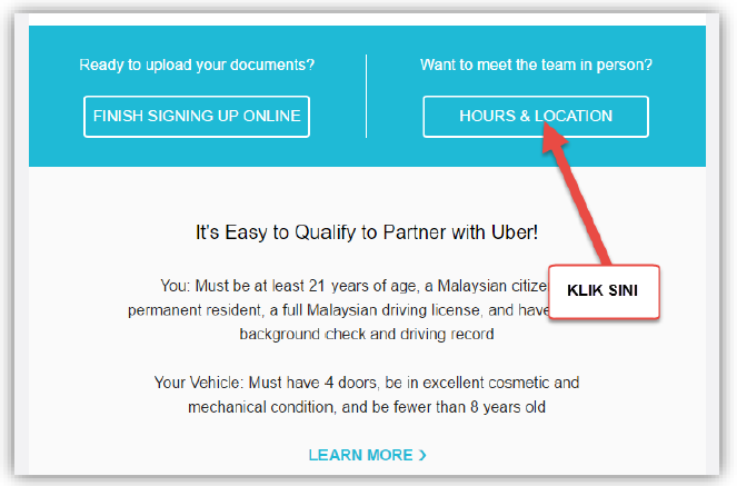 Cara Daftar Pemandu Uber - Lokasi Onboarding