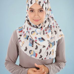 Koleksi Tudung Bawal Scarf Aidijuma Camera White