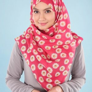 Koleksi Tudung Bawal Scarf Aidijuma Daisy Pink