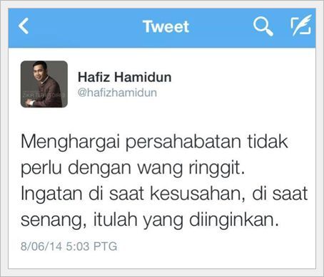 Hafiz Hamidun Tweet