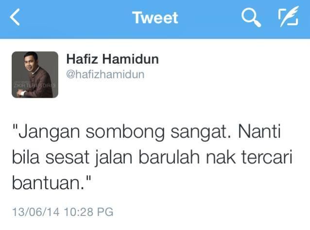 Kata Nasihat Hafiz Hamidun