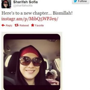 Tweet Sharifah Sofia Mula Bertudung