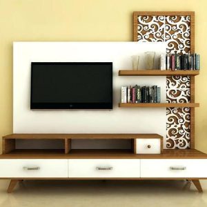 Interior Design Rak TV Dengan Background Menarik