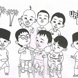 Gambar Mewarnai Upin Ipin Bersama Kawan Kawan