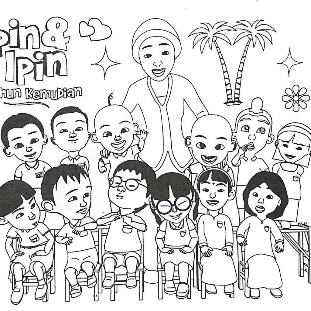 Koleksi Gambar Mewarnai Upin dan Ipin - Azhan.co