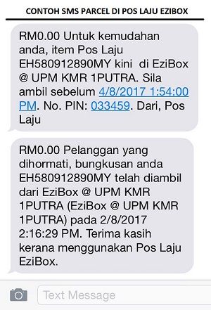 SMS Pos Laju EziBox