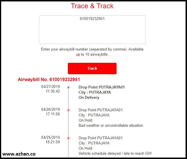 Cara Semak Tracking J T Express Secara Online Azhan Co