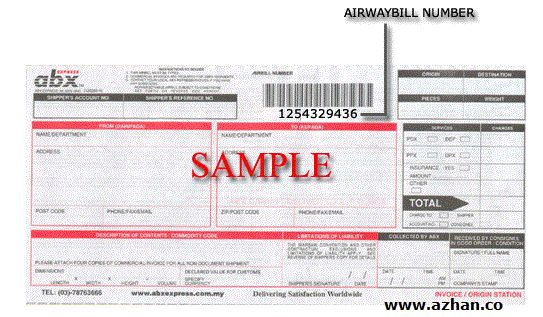 Contoh AirwayBill Number ABX Express